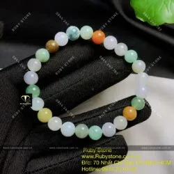 Vòng chuỗi ngọc Cẩm thạch (Jadeite A) nhiều màu 7,3 ly - Hình ảnh 7