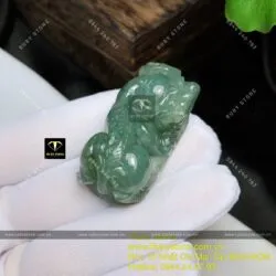Tỳ hưu Phỉ thuý màu lam (Jadeite A) - Hình ảnh 4