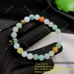 Vòng chuỗi ngọc Cẩm thạch (Jadeite A) nhiều màu 7,3 ly - Hình ảnh 4