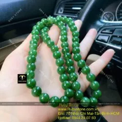 Vòng cổ Ngọc bích 10 ly xanh lá (62 hạt) - Ảnh 6