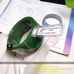 Vòng bản ngọc bích Canada xanh đậm, bản 30mm