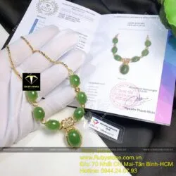 Vòng cổ ngọc bích Canada, vàng 18k - Hình ảnh 5