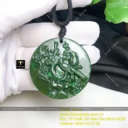 Mặt dây chuyền uyên ương Ngọc bích Canada, kích thước 47mm - Ảnh 7