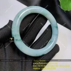 Vòng ngọc Cẩm thạch phiêu lam hoa, ni tay 54mm (Gia công theo yêu cầu)