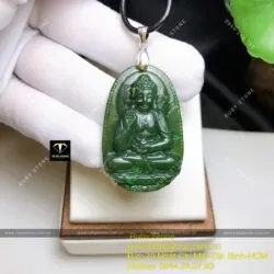 A Di Đà - Phật bản mệnh tuổi Tuất - Hợi ngọc bích, kích thước 42mm