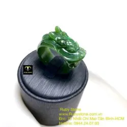 Nhẫn đầu Rồng ngọc bích Canada (nguyên khối) - Ảnh 3