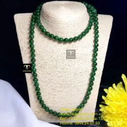 Vòng chuỗi Ngọc bích 108 hạt 8 ly xanh lý đậm - Ảnh 15