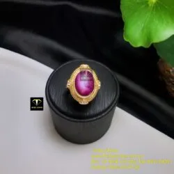 Nhẫn oval Ruby Nam Phi, vàng 18k - Hình ảnh 11