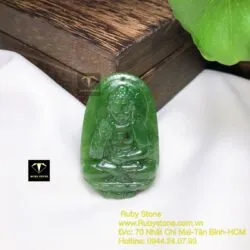 A di đà - Phật bản mệnh ngọc bích tuổi Tuất-Hợi, KT 50mm - Ảnh 4