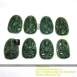 Phật bản mệnh ngọc bích Canada xanh đậm, kích thước 28mm - Hình ảnh 3