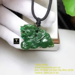 Mặt dây Tỳ hưu ngọc bích Canada dáng đứng - Ảnh 8
