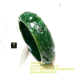 Vòng tay ngọc bích Canada chạm Long - Phụng - Hình ảnh 9