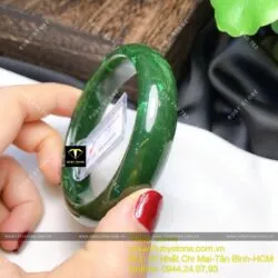 Vòng tay Ngọc bích Canada, bản hẹ bầu 15mm - Ảnh 3
