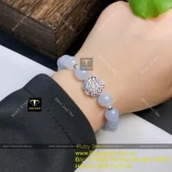 Vòng chuỗi Cẩm thạch tử la lan mix charm bạc