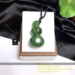 Mặt dây chuyền hồ lô ngọc bích Canada, kích thước 45mm - Hình ảnh 2