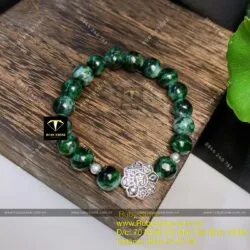 Vòng chuỗi Cẩm thạch sơn thuỷ Myanmar mix charm bạc - Ảnh 7