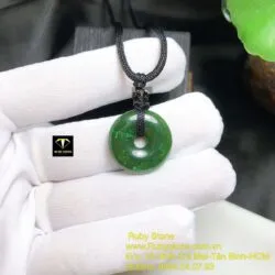 Đồng điếu ngọc bích Canada xanh đậm, kích thước 22mm - Ảnh 2