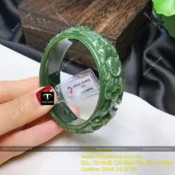 Vòng ngọc bích Canada chạm Hoa mẫu đơn - Ảnh 4