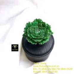 Nhẫn hoa mẫu đơn Ngọc bích (nguyên khối)
