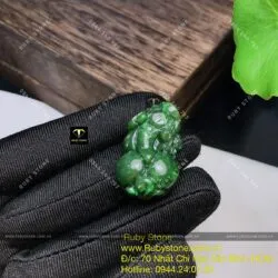 Tỳ hưu ngọc bích Canada xanh đậm, kích thước 31mm - Ảnh 10