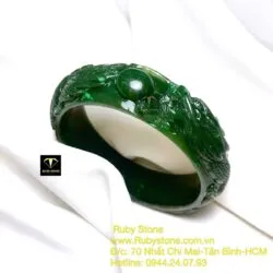 Vòng tay ngọc bích Canada chạm Long - Phụng - Hình ảnh 11
