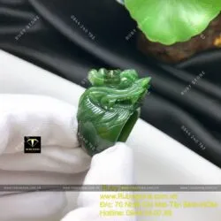 Nhẫn đầu rồng ngọc bích Canada xanh đậm VIP cho nam - Hình ảnh 5
