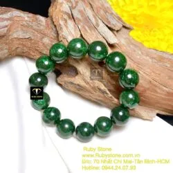 Vòng Ngọc bích xanh lý đậm 15 ly - Hình ảnh 5