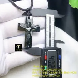 Mặt dây chuyền Thánh giá ngọc Cẩm thạch, kích thước 40mm - Ảnh 2