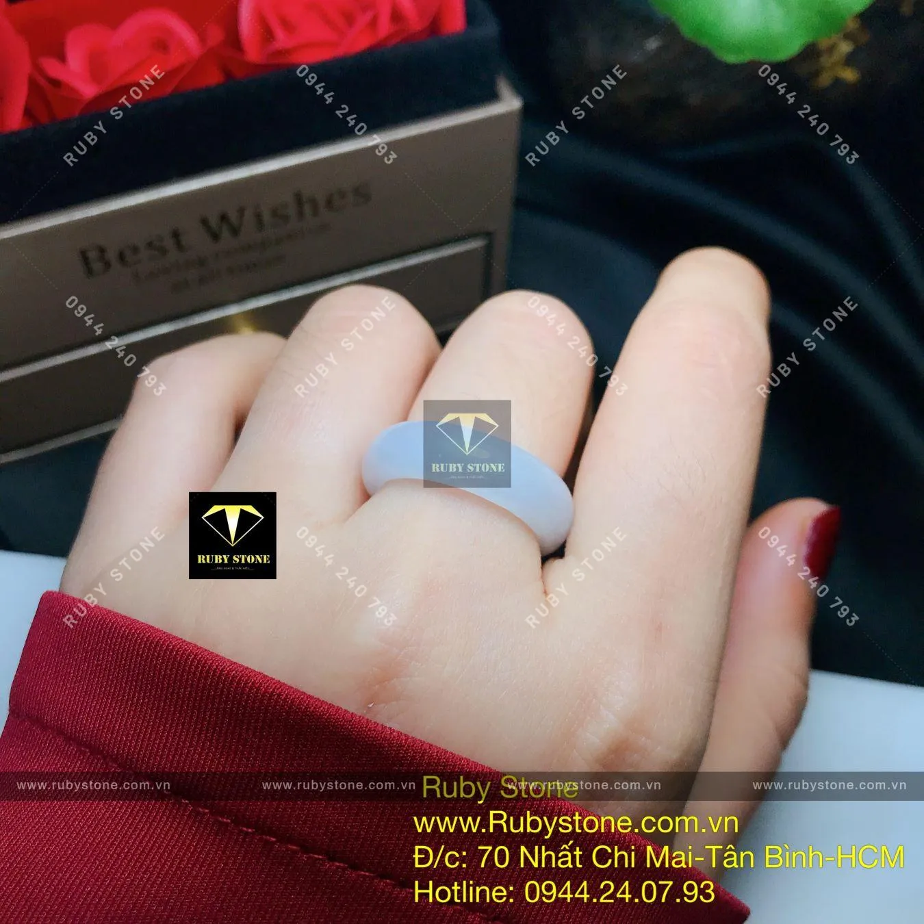 Nhẫn bạch ngọc kính (jadeite A) Nhẫn bạch ngọc kính (jadeite A) - Ảnh 3