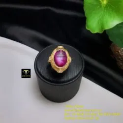 Nhẫn oval Ruby Nam Phi, vàng 18k - Hình ảnh 9