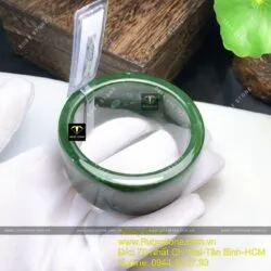 Vòng bản vuông ngọc bích Canada xanh đậm, bản 30mm - Hình ảnh 4