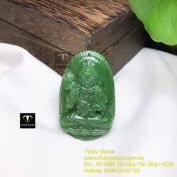 Đại thế chí bồ tát - Phật bản mệnh ngọc bích tuổi Ngọ, kích thước 50mm - Ảnh 4