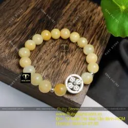 Vòng ngọc Cẩm thạch huyết mix charm bạc