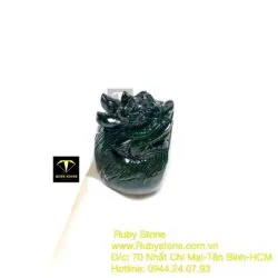 Nhẫn đầu rồng ngọc Cẩm thạch xanh đen - Hình ảnh 5