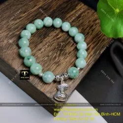Vòng chuỗi Cẩm thạch đậu lý mix charm bạc - Hình ảnh 6