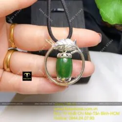 Mặt dây Lu thống Ngọc bích, bạc 925 - Ảnh 2