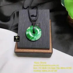 Đồng điếu ngọc Cẩm thạch sơn thuỷ xanh lý - Ảnh 5