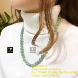 Vòng cổ ngọc Cẩm thạch đậu lý 10 ly - Hình ảnh 6