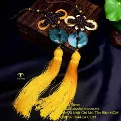 Móc treo xe đồng điếu ngọc Cẩm thạch dầu lý - Ảnh 7