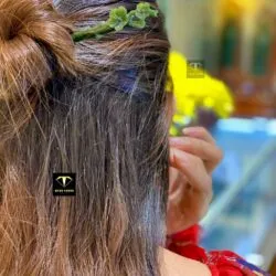 Trâm cài tóc hoa mai Ngọc bích chạm trổ tinh xảo