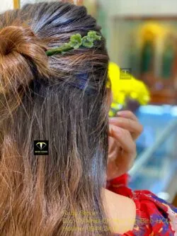 Trâm cài tóc hoa mai Ngọc bích chạm trổ tinh xảo - Ảnh 10