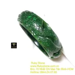 Vòng tay ngọc bích Canada chạm Long - Phụng - Hình ảnh 5