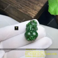 Tỳ hưu ngọc bích Canada xanh đậm, kích thước 31mm - Ảnh 4