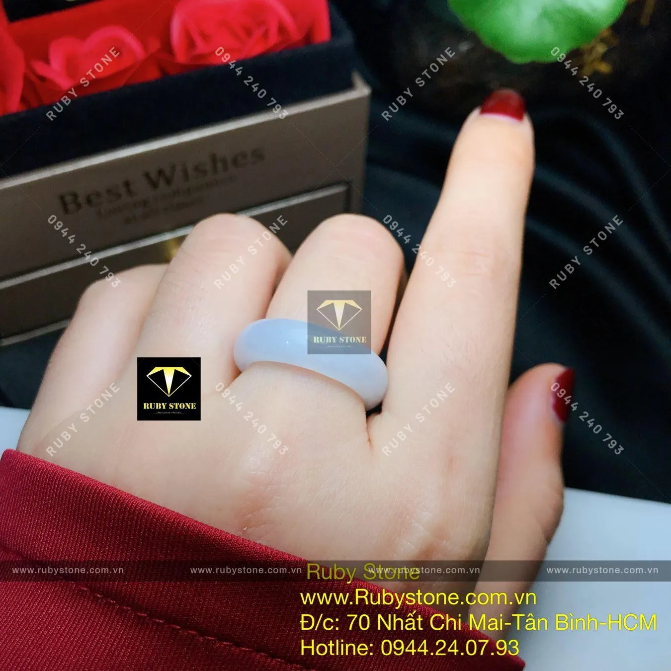 Nhẫn bạch ngọc kính (jadeite A) Nhẫn bạch ngọc kính (jadeite A) - Ảnh 2