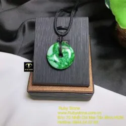 Đồng điếu ngọc Cẩm thạch sơn thuỷ xanh lý - Ảnh 6