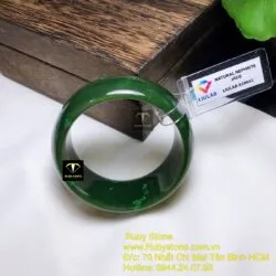Vòng bản ngọc bích Canada xanh đậm, bản 25mm