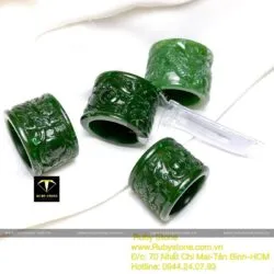 Nhẫn càn long Ngọc bích Canada chạm rồng - Ảnh 5