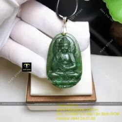 A Di Đà - Phật bản mệnh tuổi Tuất - Hợi ngọc bích, kích thước 42mm - Hình ảnh 2