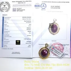 Mặt dây chuyền Ruby Nam Phi, vàng 18k - Hình ảnh 4