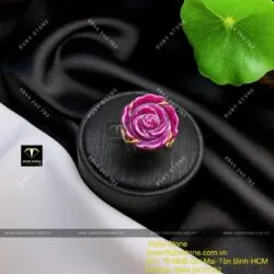 Nhẫn hoa hồng Ruby Nam Phi, vàng 18k - Hình ảnh 5